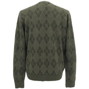 Logo Argyle Check Pattern Knit Top #S Khaki