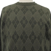 Logo Argyle Check Pattern Knit Top #S Khaki