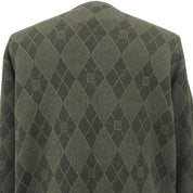 Logo Argyle Check Pattern Knit Top #S Khaki