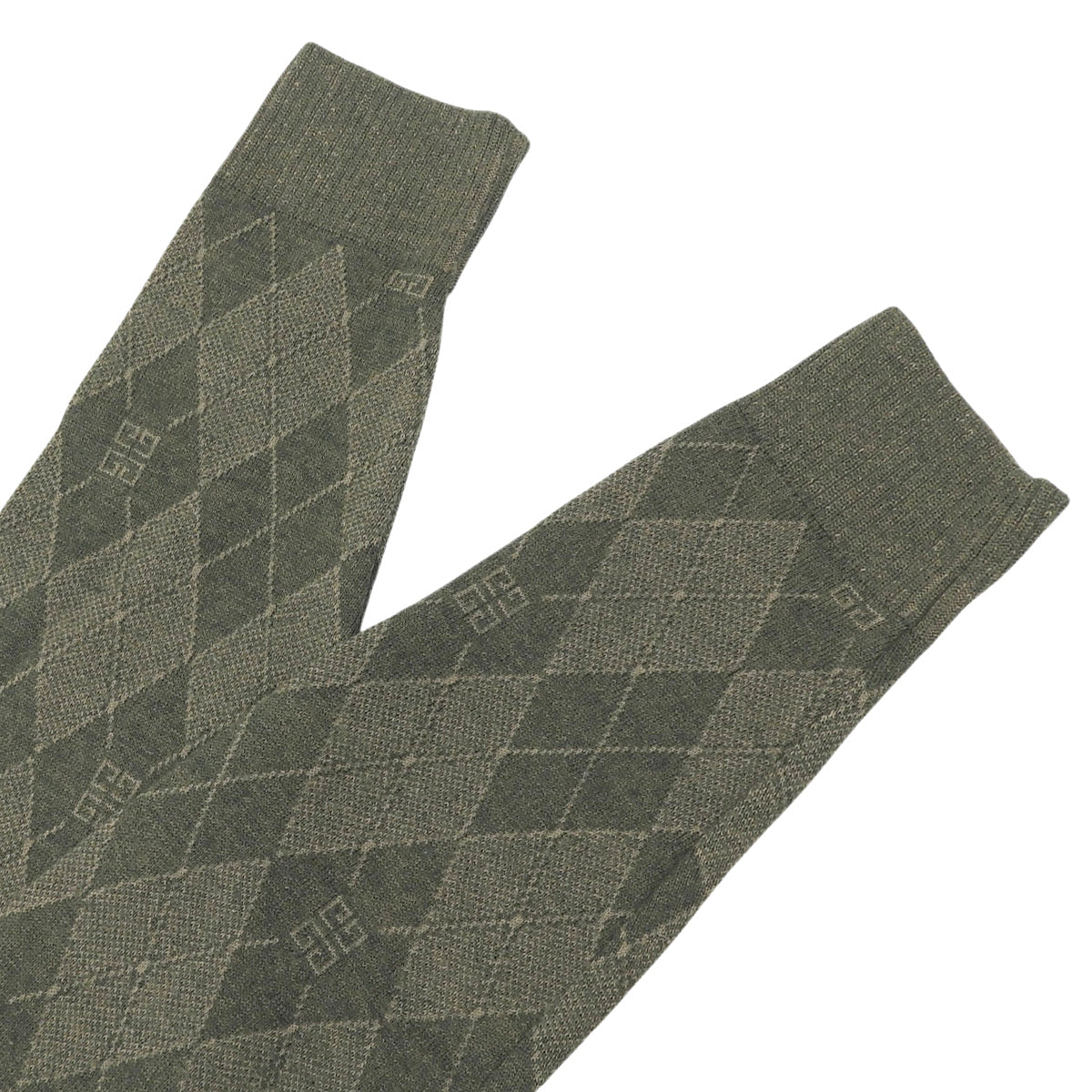 Logo Argyle Check Pattern Knit Top #S Khaki