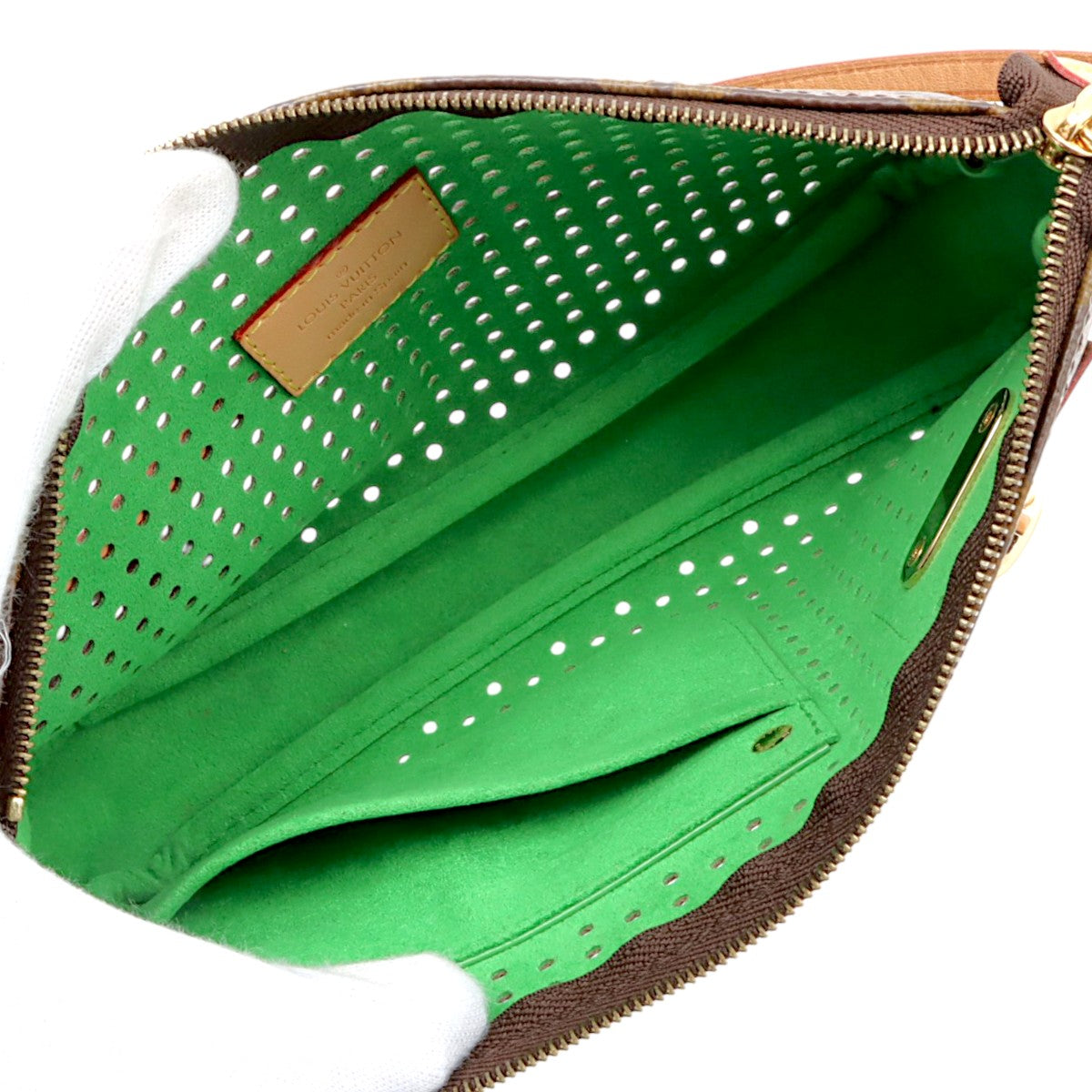 2006 Canvas Monogram Perforated Pochette Accessoires Brown/Vert