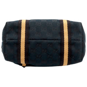 キャンバスGGパターンマルチチャームハンドバッグ ブラック/ベージュ