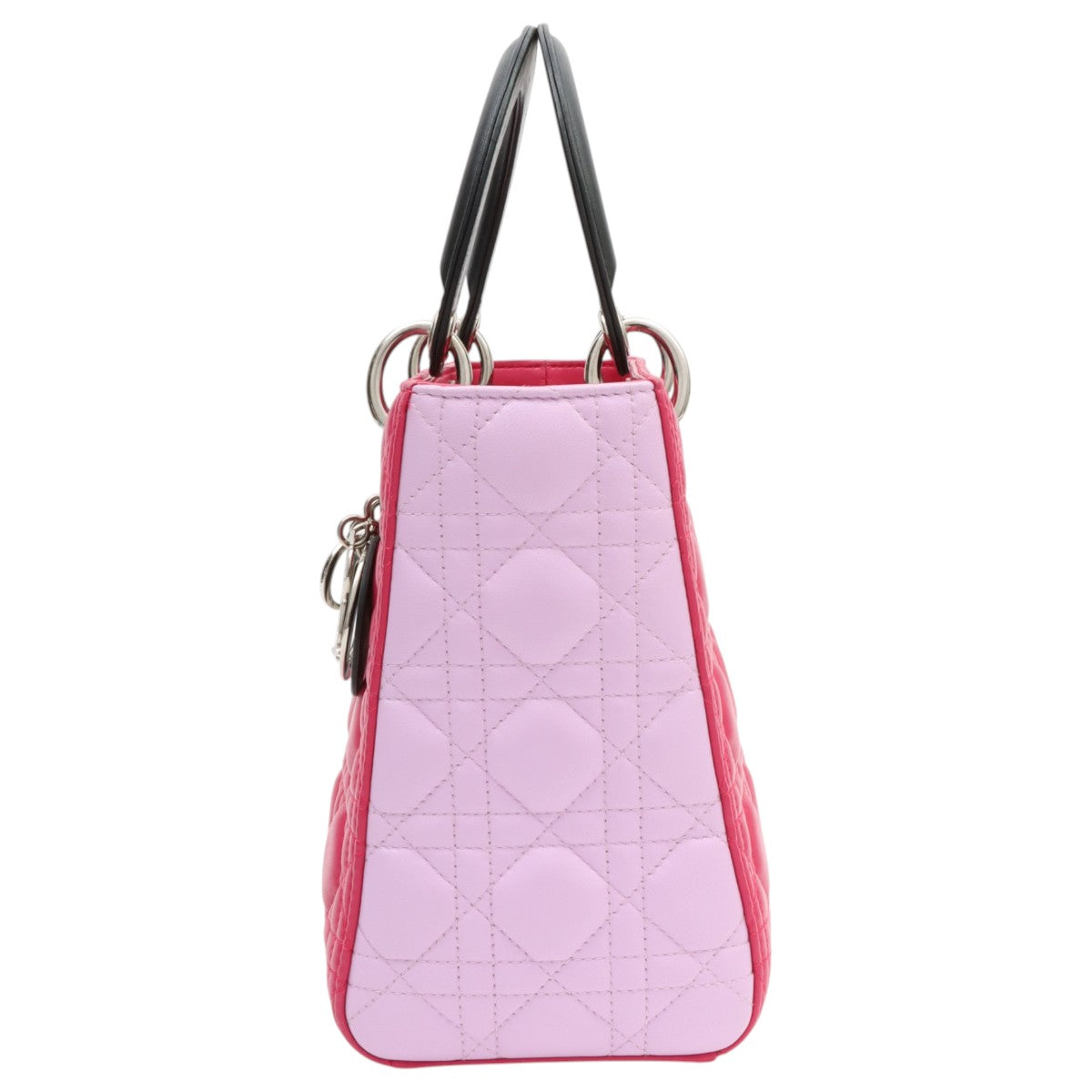 Lady Dior Cannage 缝线两用包 M 粉色/浅粉色/黑色