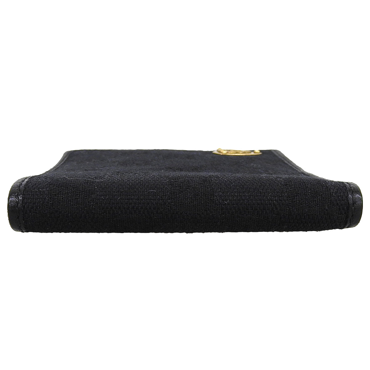 Canvas GG Pattern Logo Plate Wallet Black