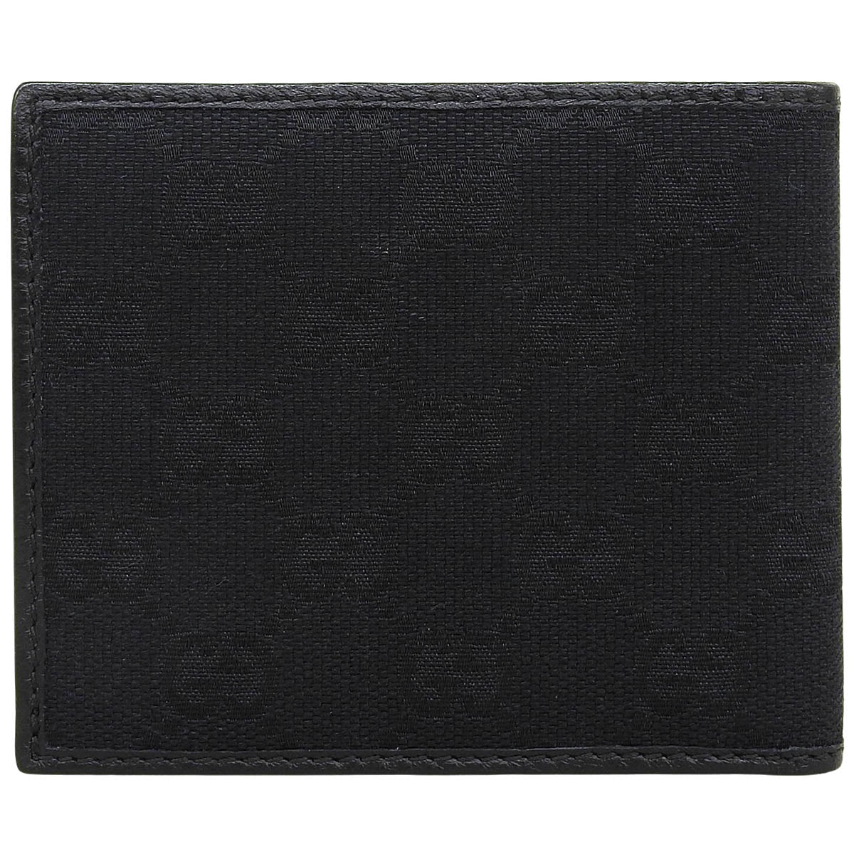 Canvas GG Pattern Logo Plate Wallet Black
