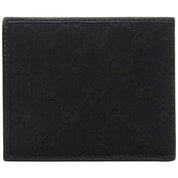 Canvas GG Pattern Logo Plate Wallet Black