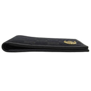 Canvas GG Pattern Logo Plate Wallet Black