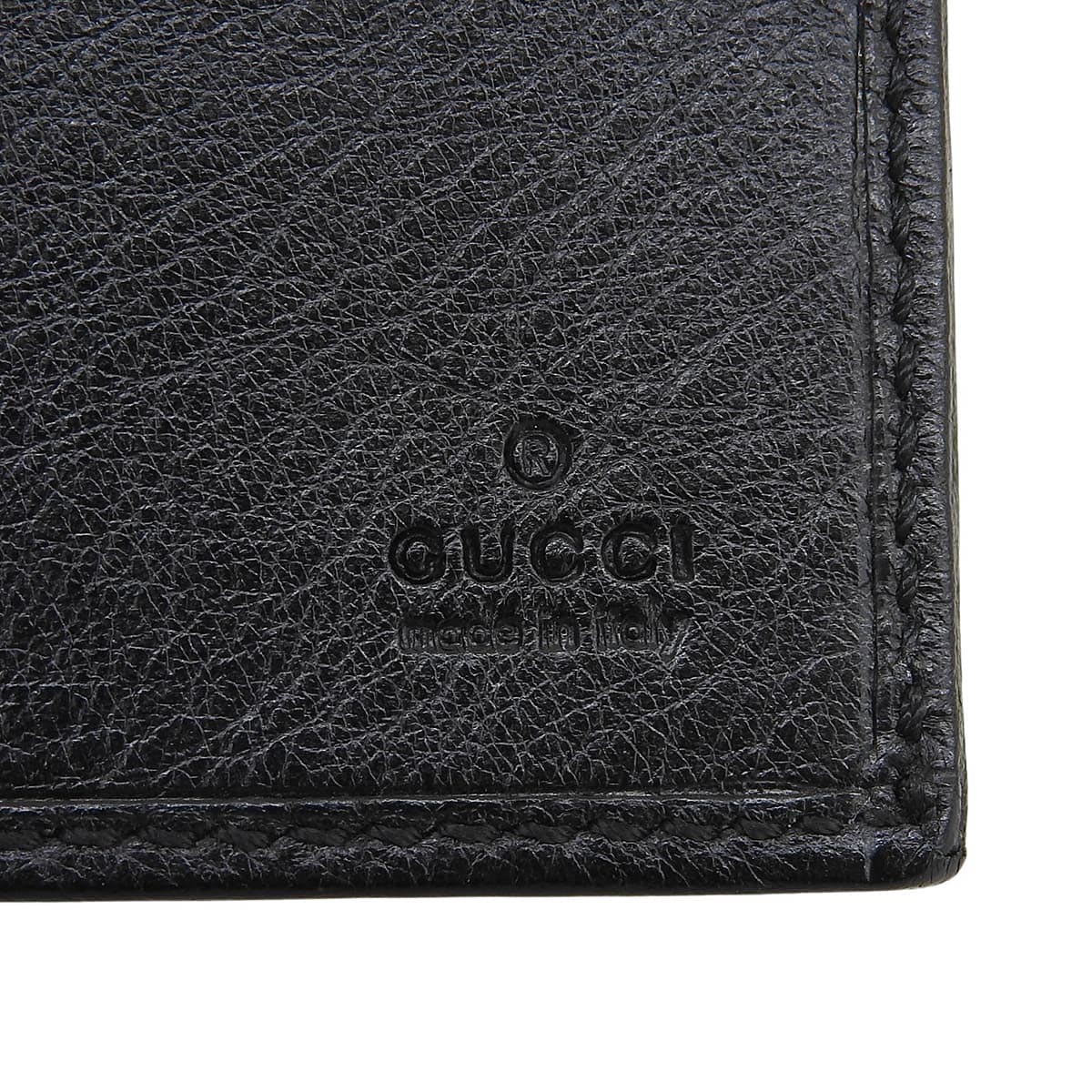 Canvas GG Pattern Logo Plate Wallet Black