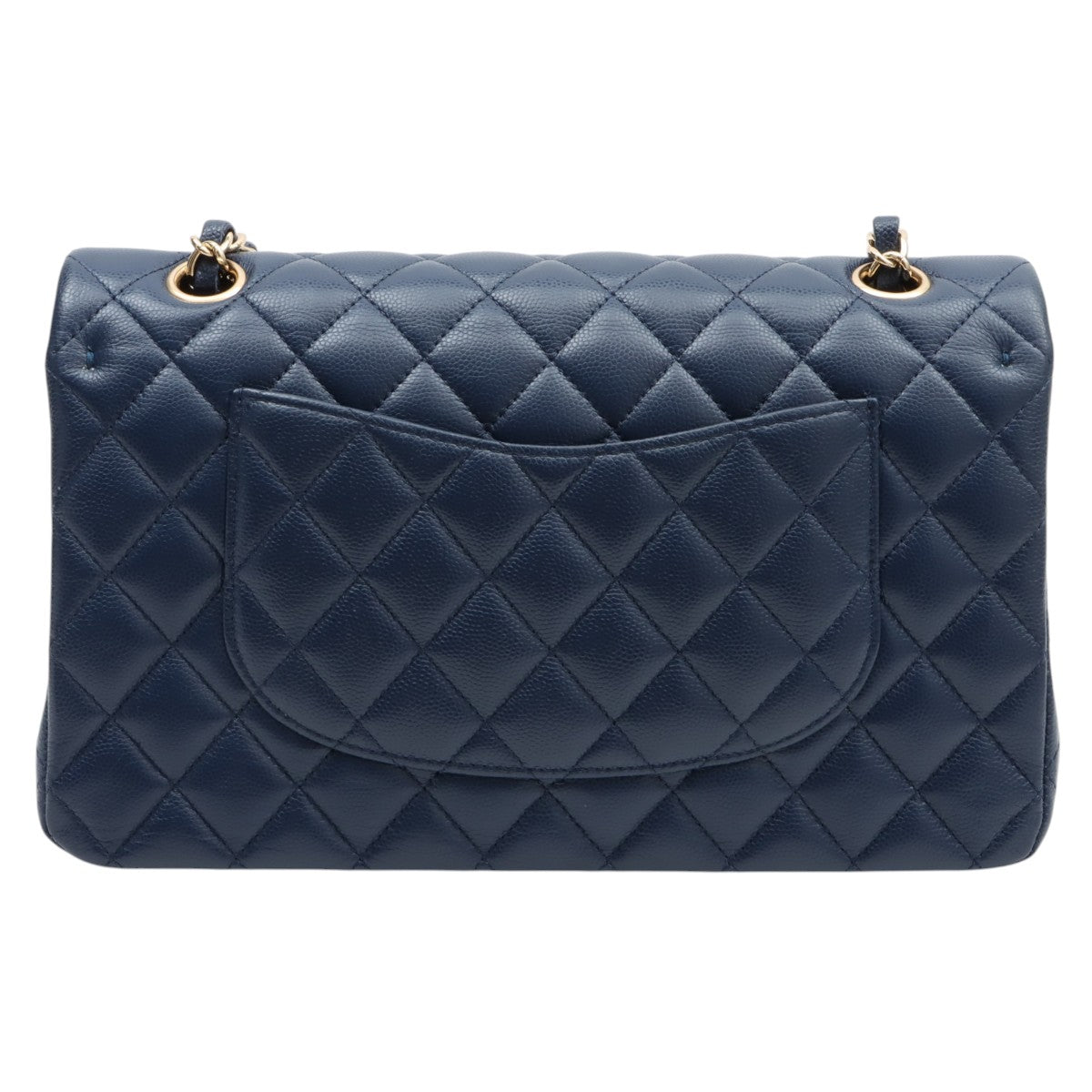 2017 Circa, Caviar Skin Classic Flap Chain Bag 25cm, Navy
