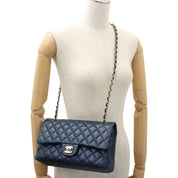 2017 Circa, Caviar Skin Classic Flap Chain Bag 25cm, Navy