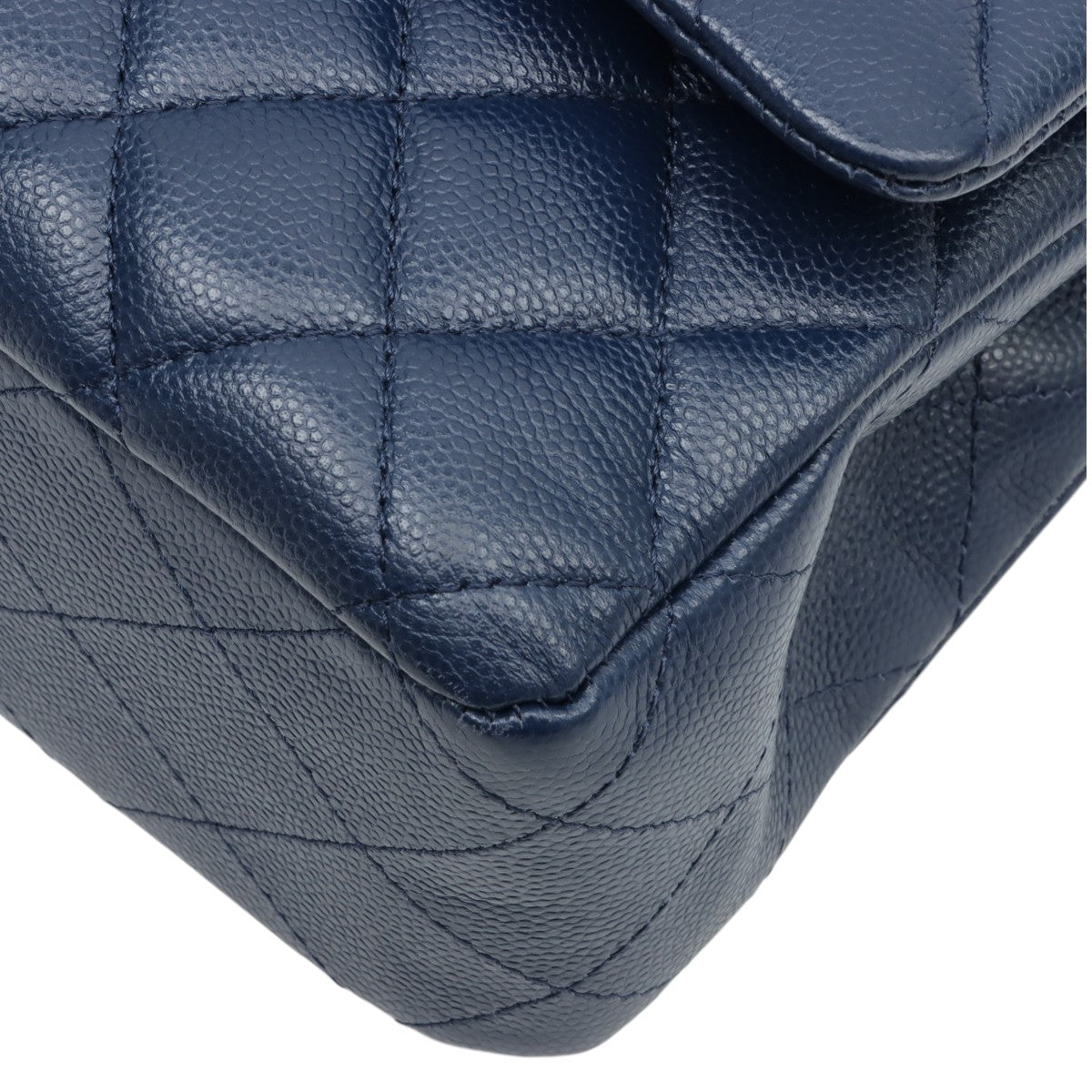 2017 Circa, Caviar Skin Classic Flap Chain Bag 25cm, Navy