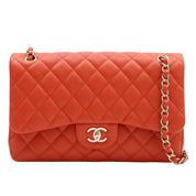 2018-ish Caviar Leather Classic Flap Chain Bag 30cm Orange
