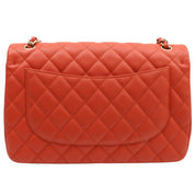 2018-ish Caviar Leather Classic Flap Chain Bag 30cm Orange