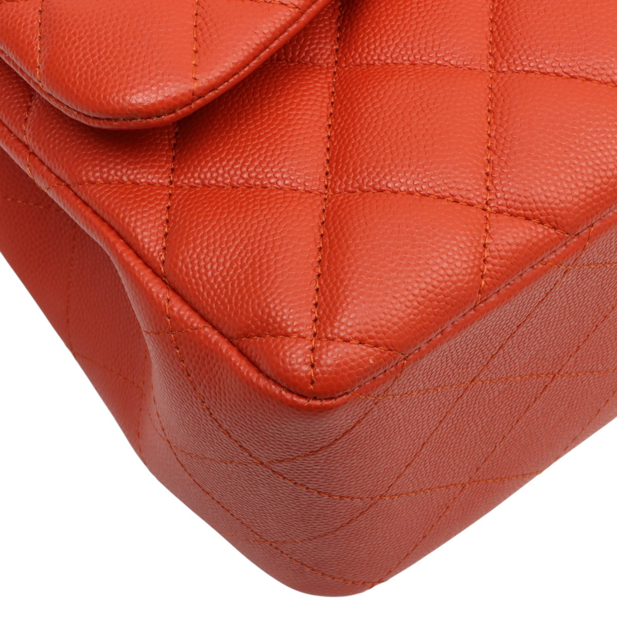 2018-ish Caviar Leather Classic Flap Chain Bag 30cm Orange