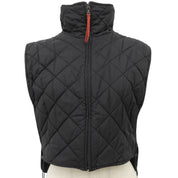 Quilted Zip-Up Vest #M Black