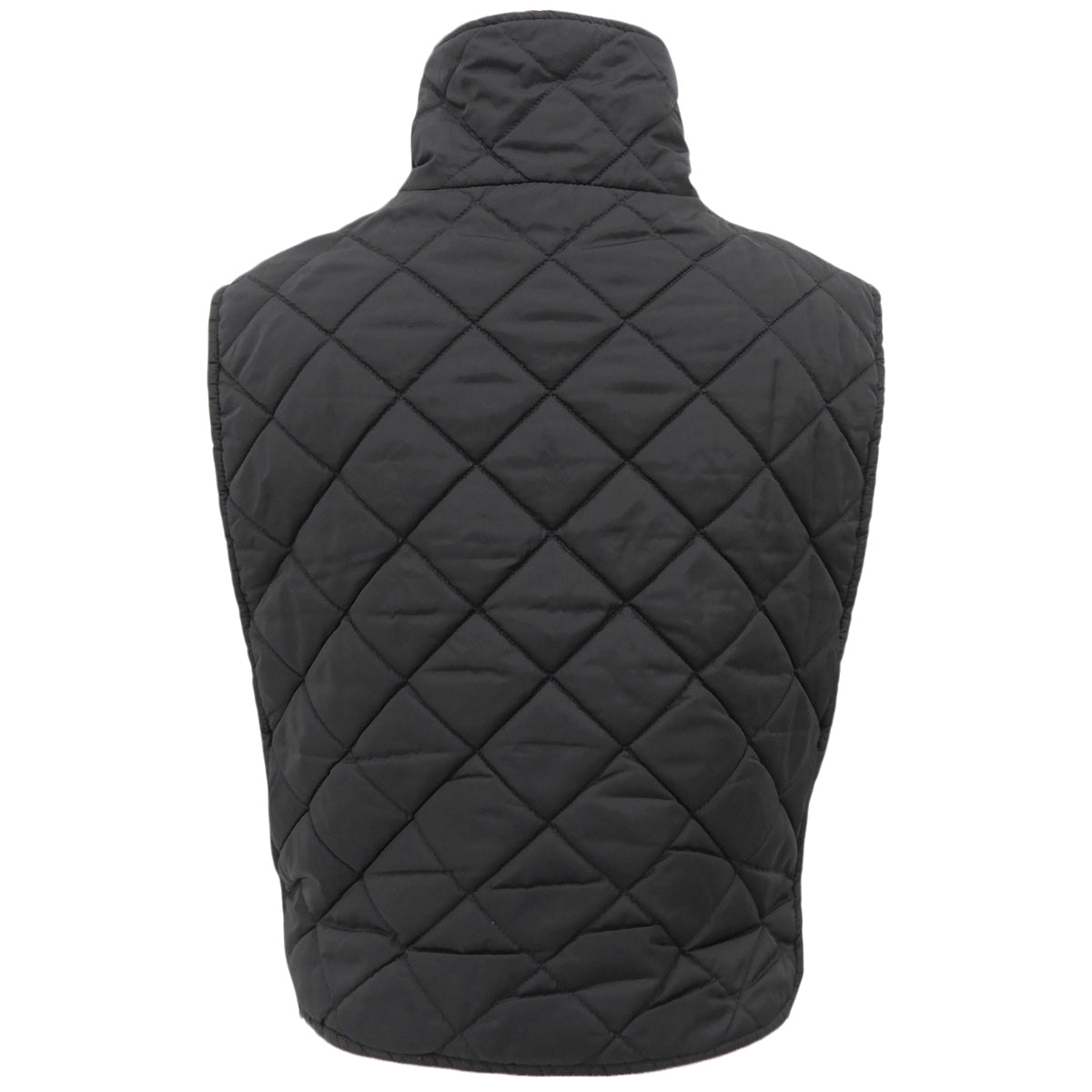 Quilted Zip-Up Vest #M Black