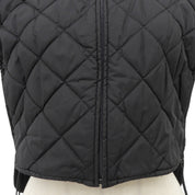 Quilted Zip-Up Vest #M Black