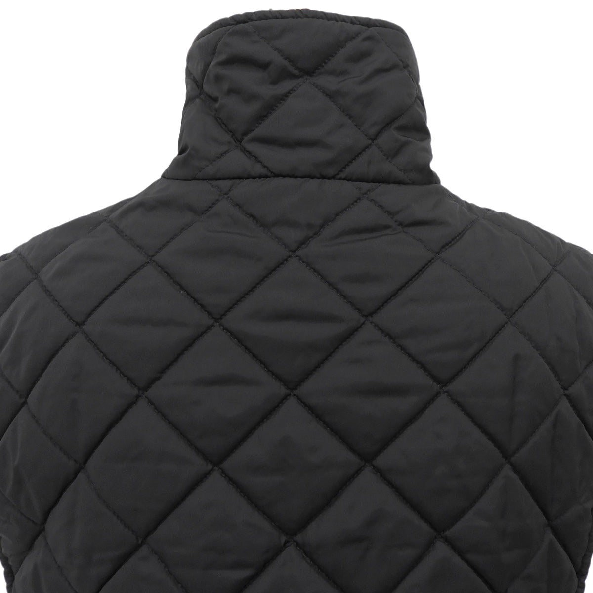 Quilted Zip-Up Vest #M Black