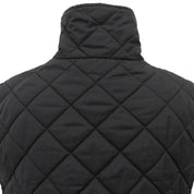 Quilted Zip-Up Vest #M Black