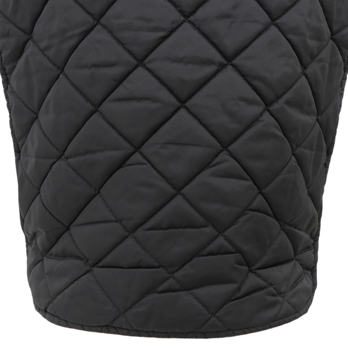 Quilted Zip-Up Vest #M Black