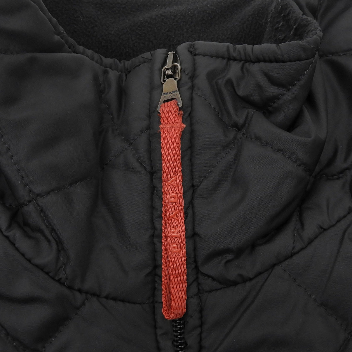 Quilted Zip-Up Vest #M Black