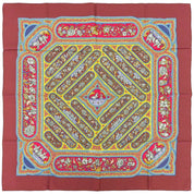 Carré 90 Karamdani Scarf Bordeaux/Multicolor
