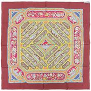 Carré 90 Karamdani Scarf Bordeaux/Multicolor