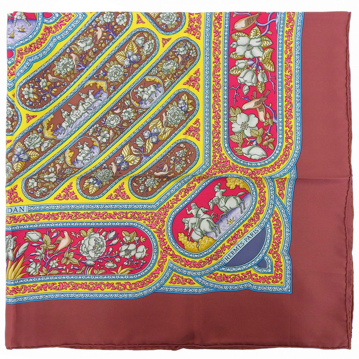 Carré 90 Karamdani Scarf Bordeaux/Multicolor