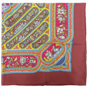 Carré 90 Karamdani Scarf Bordeaux/Multicolor