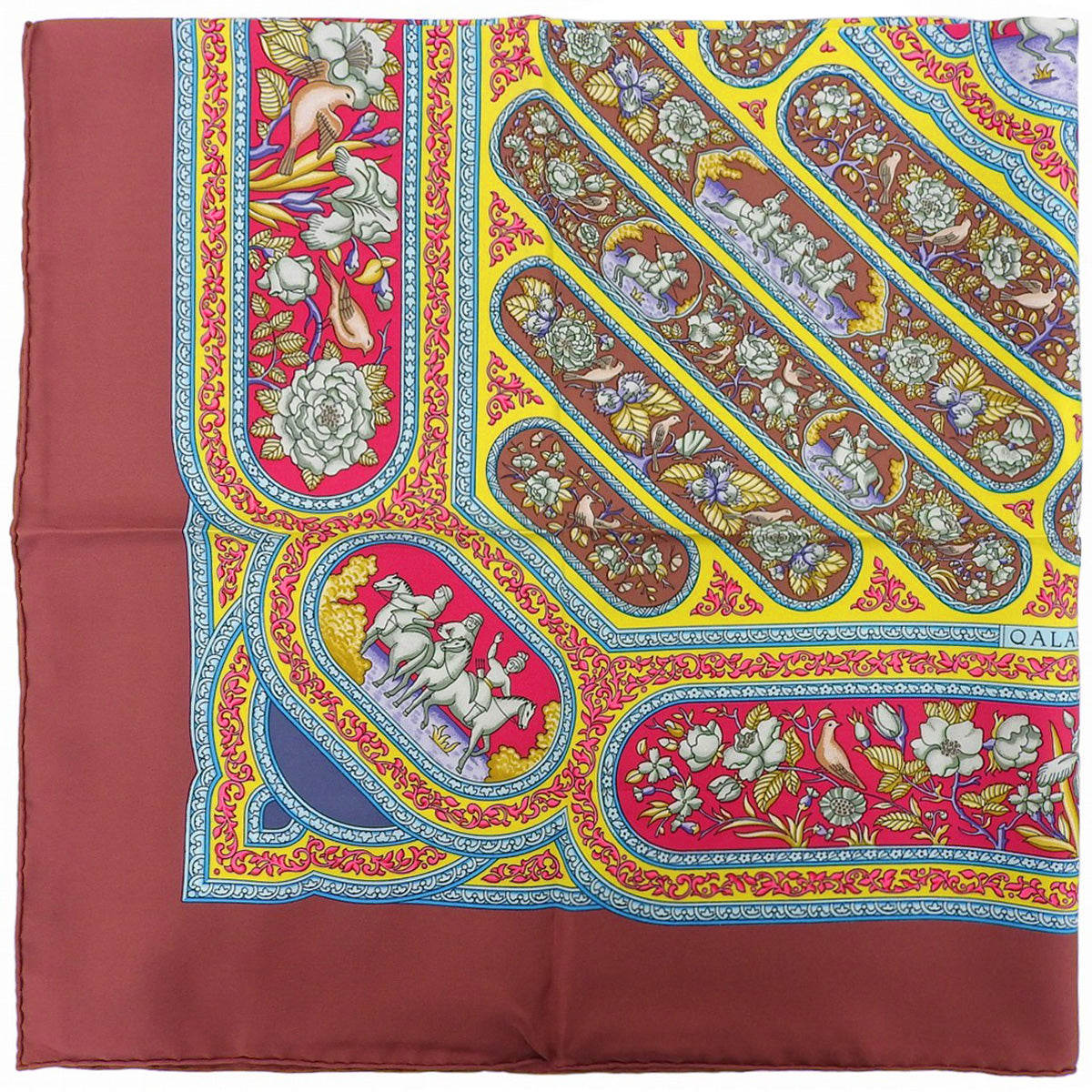 Carré 90 Karamdani Scarf Bordeaux/Multicolor
