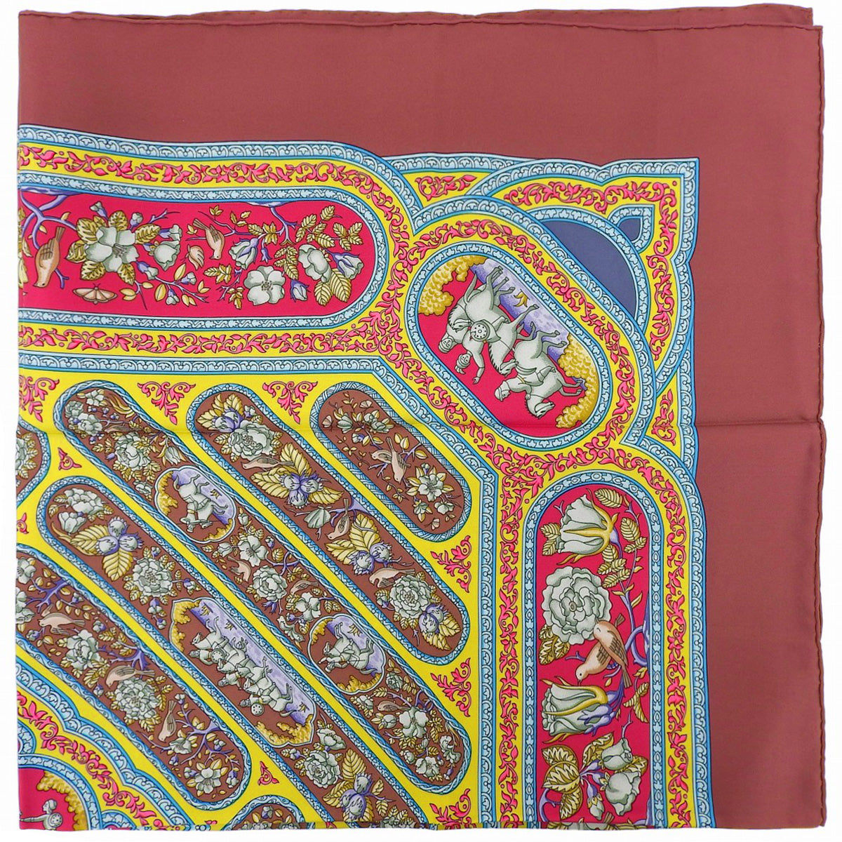 Carré 90 Karamdani Scarf Bordeaux/Multicolor