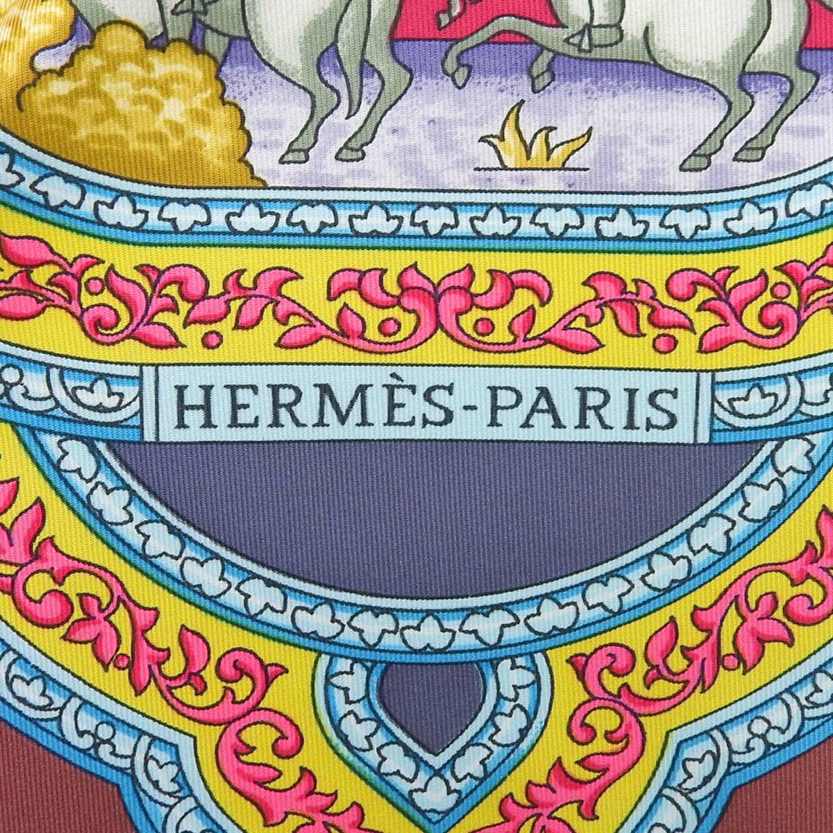 Carré 90 Karamdani Scarf Bordeaux/Multicolor