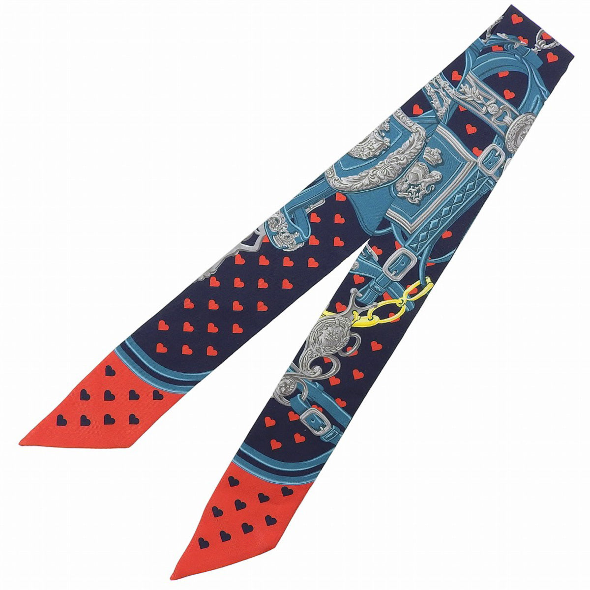 Brides de Gala Heart Pattern Twilly Red/Navy/Green