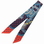 Brides de Gala Heart Pattern Twilly Red/Navy/Green