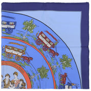 Carré 90 Jeu des Omnibus et Dames Blanches Scarf Blue