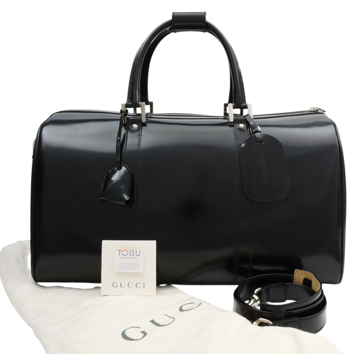 Patent Boston Bag Black