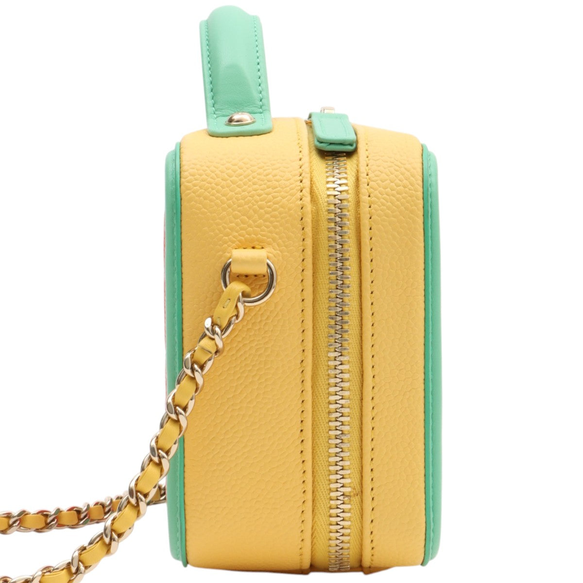 2019-ish Caviar Skin CC Filigree 2-Way Bag Yellow/Orange/Mint Green