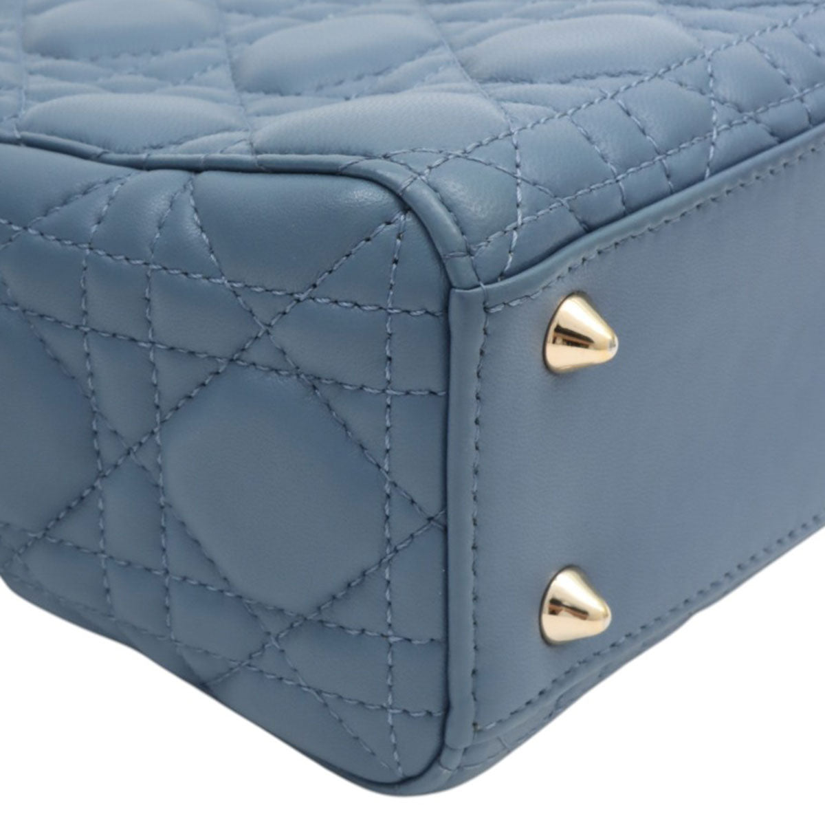 Lady Dior Cannage Stitch 2-Way Mini Bag Blue