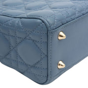 Lady Dior Cannage Stitch 2-Way Mini Bag Blue