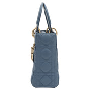Lady Dior Cannage Stitch 2-Way Mini Bag Blue