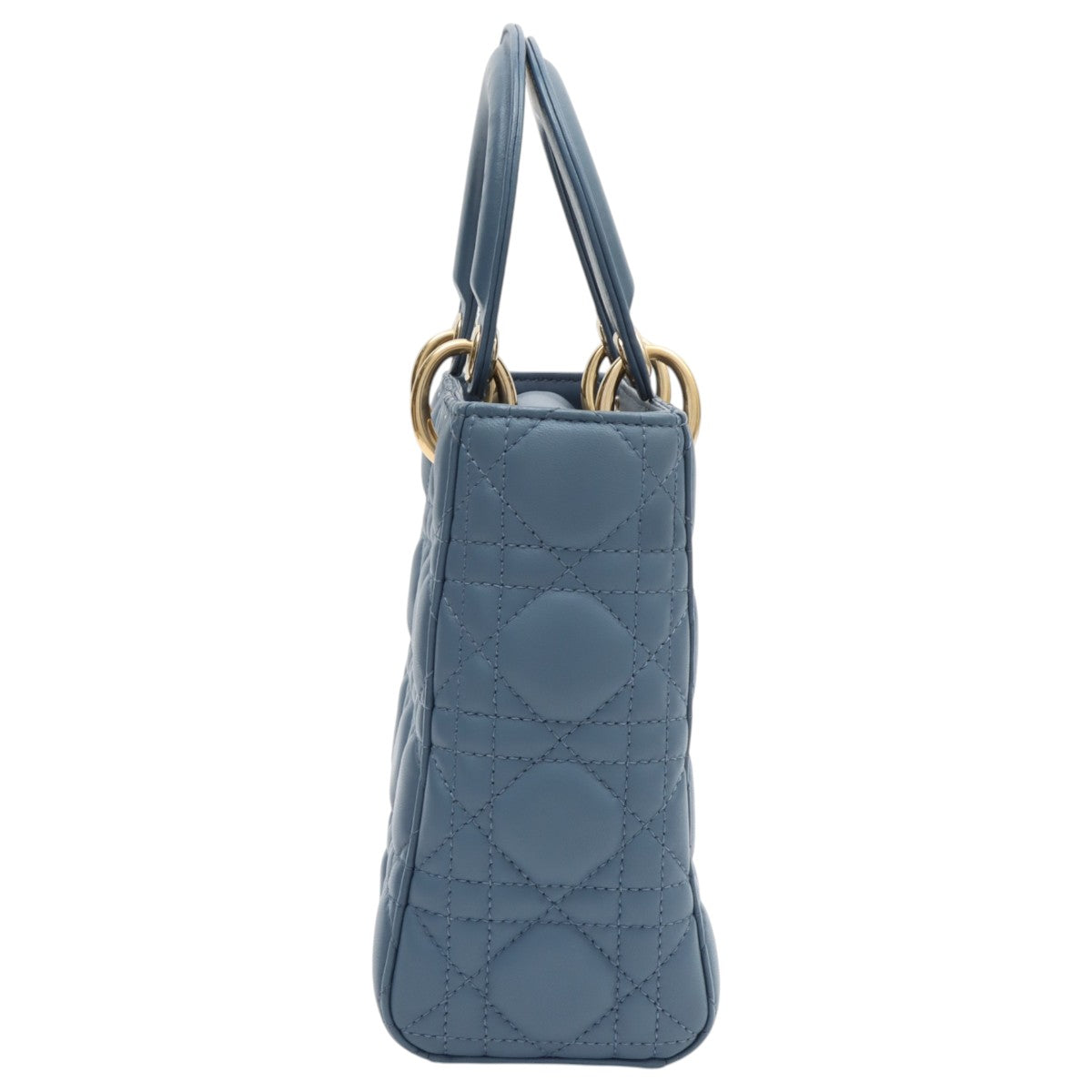 Lady Dior Cannage Stitch 2-Way Mini Bag Blue