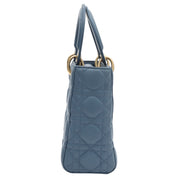 Lady Dior Cannage Stitch 2-Way Mini Bag Blue