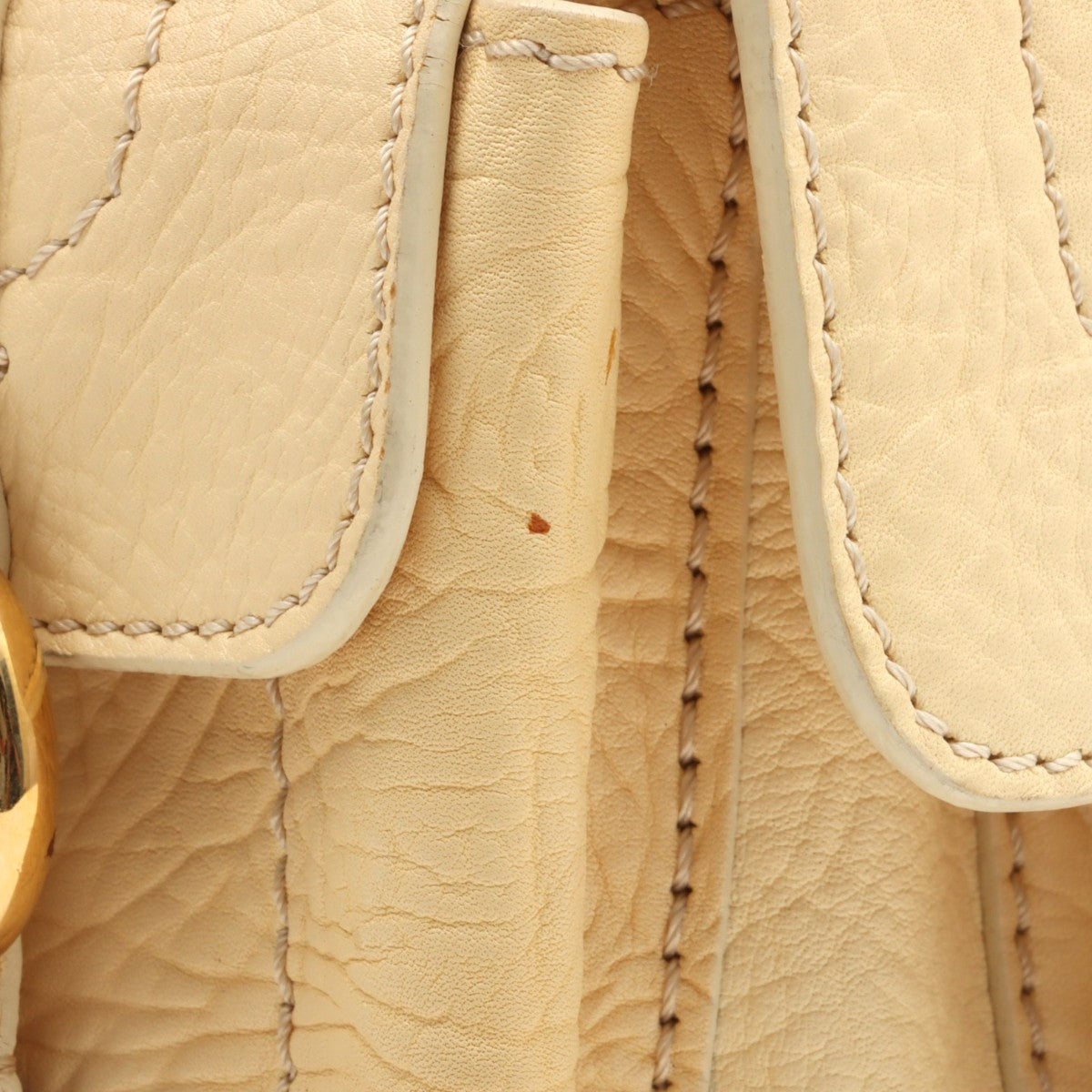 Round Macadam Plate Shoulder Bag - Cream Yellow
