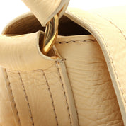 Round Macadam Plate Shoulder Bag - Cream Yellow