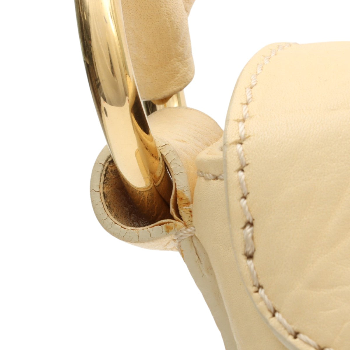 Round Macadam Plate Shoulder Bag - Cream Yellow