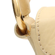 Round Macadam Plate Shoulder Bag - Cream Yellow