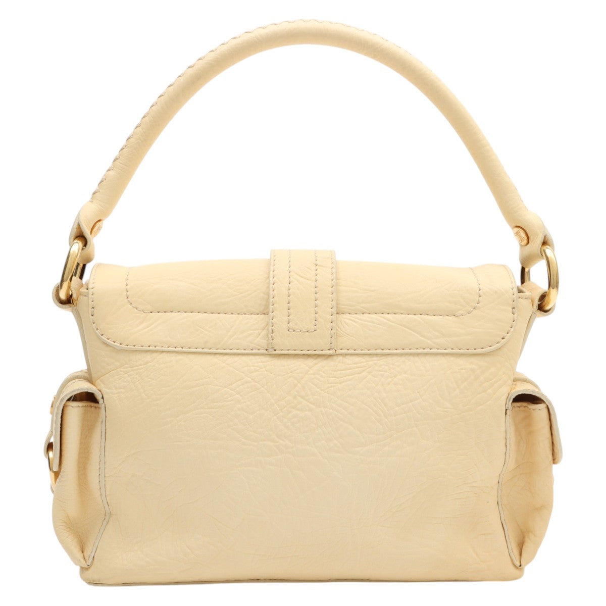 Round Macadam Plate Shoulder Bag - Cream Yellow