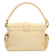 Round Macadam Plate Shoulder Bag - Cream Yellow