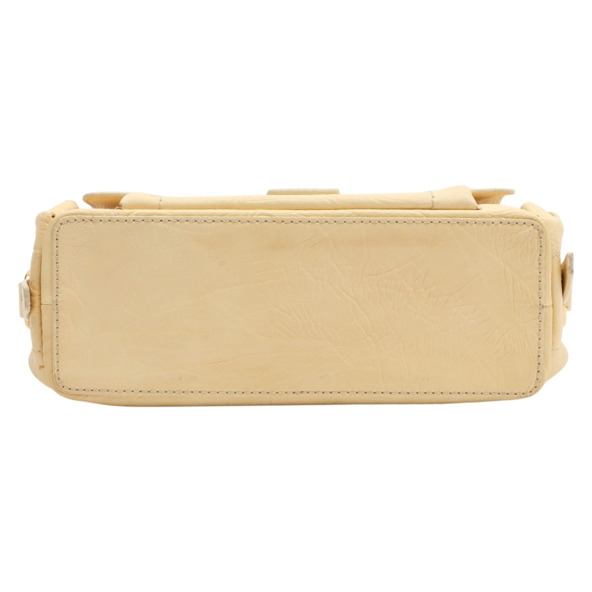 Round Macadam Plate Shoulder Bag - Cream Yellow