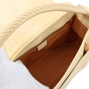 Round Macadam Plate Shoulder Bag - Cream Yellow
